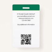 公証人スタイリッシュ公開写真QRコードIDグリーンバッジ バッジ (裏面)