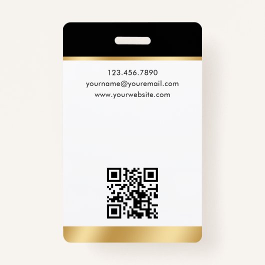 公証人スタイリッシュ公開写真QRコードID黒金ゴールド バッジ (裏面)