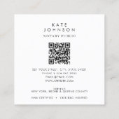 公証人スタイリッシュ署名エージェントの羽毛クイルのロゴ スクエア名刺 (裏面)