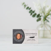 公証人スタンプローン署名エージェントのエレガント写真 名刺 (スタンド正面)