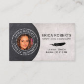 公証人スタンプローン署名エージェントのエレガント写真 名刺 (正面)