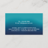 公証人スタンプローン署名エージェントのターコイズ写真 名刺 (裏面)