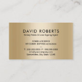 公証人スタンプローン署名エージェントブラック&金ゴールド 名刺 (裏面)