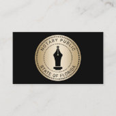 公証人スタンプローン署名エージェントブラック&金ゴールド 名刺 (正面)