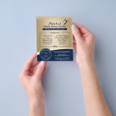 公証人スタンプローン署名エージェント海軍と金ゴールド チラシ (手)