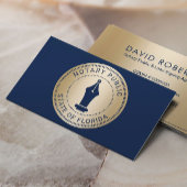 公証人スタンプローン署名エージェント海軍と金ゴールド 名刺