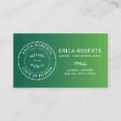 公証人スタンプローン署名業者グリーングラデーション 名刺 (正面)