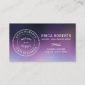 公証人スタンプローン署名業者パープルグラデーション 名刺 (正面)
