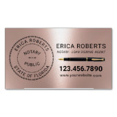 公証人スタンプローン署名業者モダンバラ金ゴールド マグネット名刺 (正面)