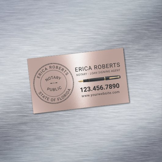 公証人スタンプローン署名業者モダンバラ金ゴールド マグネット名刺 (インサイチュ)