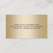 公証人スタンプローン署名業者モダン金ゴールド 名刺 (裏面)