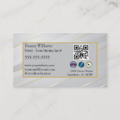 公証人ストライプのサービスの固定 名刺 (裏面)