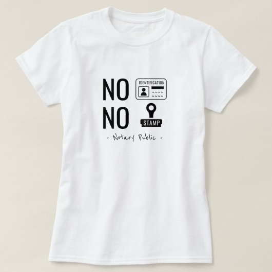 公証人ノー+ノー Tシャツ (デザイン正面)
