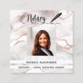 公証人バラ金ゴールド写真QRコードローン署名業者 スクエア名刺 (正面)