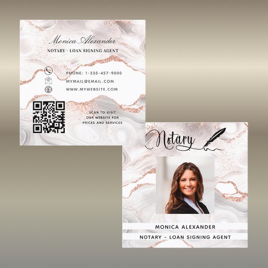 公証人バラ金ゴールド写真QRコードローン署名業者 スクエア名刺