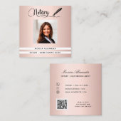 公証人バラ金ゴールド写真QRコードローン署名業者 スクエア名刺 (正面/裏面)