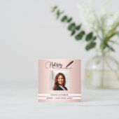 公証人バラ金ゴールド写真QRコードローン署名業者 スクエア名刺 (スタンド正面)