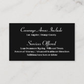 公証人パブリックエレガントクラシッククイルプロフェッショナル 名刺 (裏面)