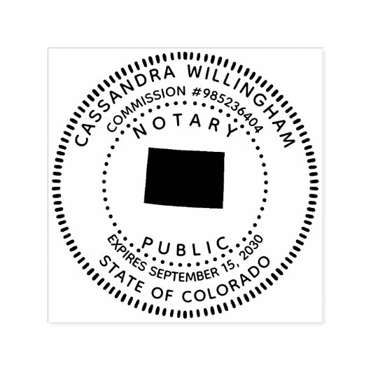 公証人パブリックコロラド セルフインキングスタンプ (デザイン)