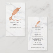 公証人パブリックサービスラグジュアリーマーブルバラ金ゴールド 名刺 (正面/裏面)