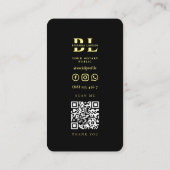 公証人パブリックスクリプトモノグラムQR 名刺 (裏面)