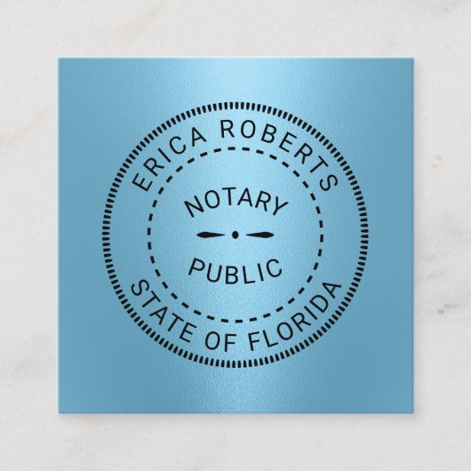 公証人パブリックスタンプブルーモダンー スクエア名刺 (正面)