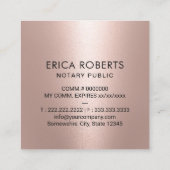 公証人パブリックスタンプモダンバラ金ゴールドメタリック スクエア名刺 (裏面)