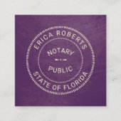 公証人パブリックスタンプヴィンテージ紫 スクエア名刺 (正面)