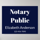 公証人パブリックブルー名電話番号ウィンドウの署名 ポスター (正面)