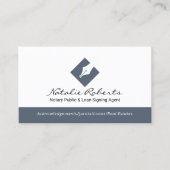 公証人パブリックペンロゴローンの署名エージェントブルー 名刺 (正面)