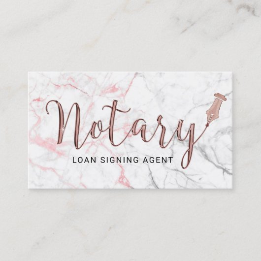 公証人パブリックマーブルバラ金ゴールド3Dタイポグラフィ 名刺 (正面)