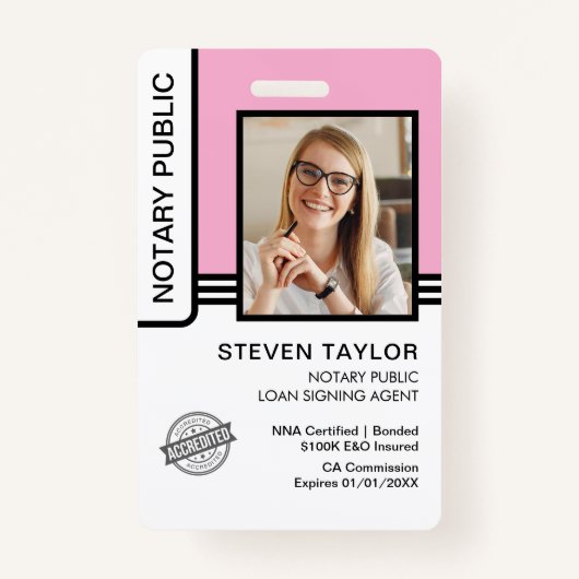 公証人パブリックローン署名エージェントIDバッジ バッジ (正面)