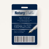 公証人パブリック弁護士Emplee写真ネイビー&シルバー バッジ (裏面)