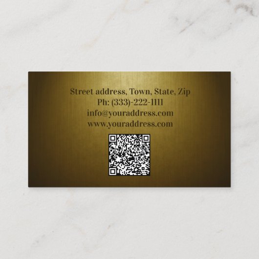 公証人パブリック金ゴールドカスタムモノグラム 名刺 (裏面)