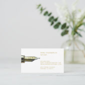 公証人パブリック金ゴールド万年筆金ゴールド型 名刺 (スタンド正面)