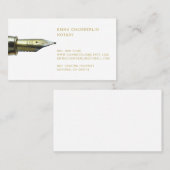 公証人パブリック金ゴールド万年筆金ゴールド型 名刺 (正面/裏面)