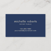 公証人パブリック金ゴールド&ネイビーブループロフェッショナル 名刺 (裏面)