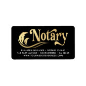 公証人パブリック金ゴールド&ブラックタイポグラフィ ラベル (正面)