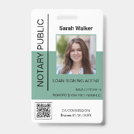 公証人パブリックIDフォト会社員ミント バッジ