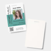 公証人パブリックID会社員ほこりっぽいターコイズ バッジ (正面＆裏面)