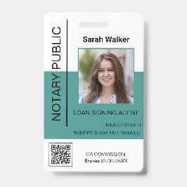 公証人パブリックID会社員ほこりっぽいターコイズ バッジ