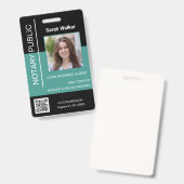 公証人パブリックID会社員ほこりっぽいターコイズ バッジ (正面&裏面)