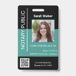 公証人パブリックID会社員ほこりっぽいターコイズ バッジ