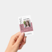 公証人パブリックID会社員ほこりっぽいピンク バッジ (手持ち)