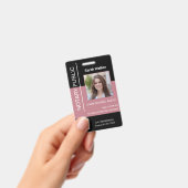 公証人パブリックID会社員ブラックほこりっぽいピンク バッジ (手持ち)