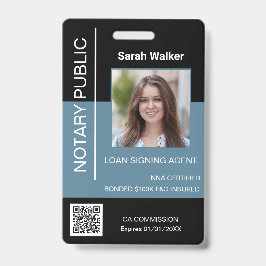 公証人パブリックID会社員ブラックほこりっぽいブルー バッジ