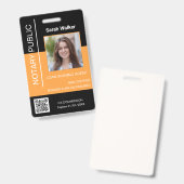 公証人パブリックID会社員ブラックイエロー バッジ (正面＆裏面)