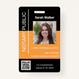 公証人パブリックID会社員ブラックイエロー バッジ