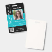 公証人パブリックID会社員ブラックターコイズ バッジ (正面＆裏面)