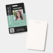 公証人パブリックID会社員ブラックミント バッジ (正面＆裏面)